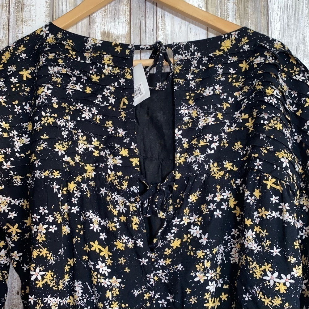 NWT Intimately Free People Dessa Black Floral Bodysuit - Picture 7 of 11